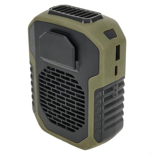 HEIBTENY 2000/6000 MAh Clip Ventilator USB Tshirt Ventilator 3 Geschwindigkeiten Tragbarer Ventilator Halskettenventilator Für Büro, Reisen Und Outdoor (green（DQ215）) von HEIBTENY