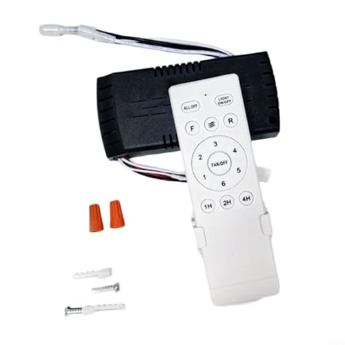 HEIBTENY 220 V Deckenventilator Fernbedienung Kit, Wireless Deckenventilator Lampe Fernbedienung Kit mit 6-Gang-Einstellung kabelloses Deckenventilator-Fernbedienungsset(English version) von HEIBTENY