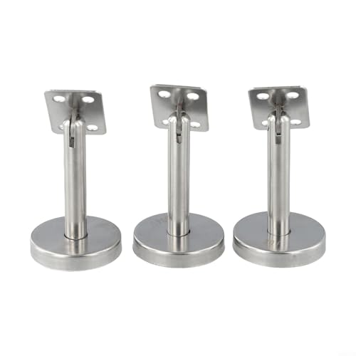 HEIBTENY 3 Stück verstellbare Handlaufhalterungen 304 Edelstahl Treppenstützen mit beweglichem Säulen-Design für sichere Wandmontage im privaten oder gewerblichen Gebrauch (80 mm-B) von HEIBTENY