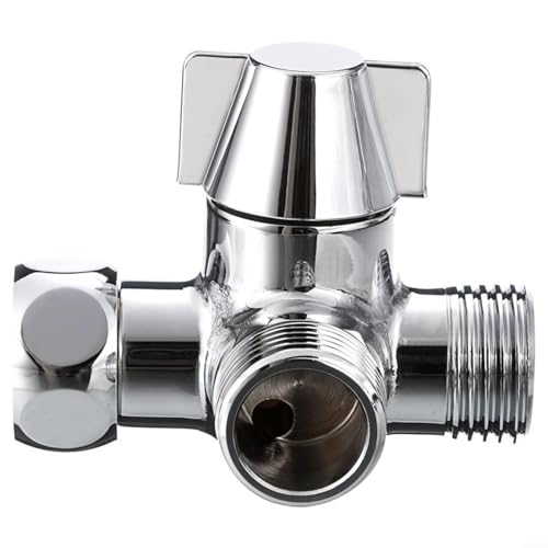 HEIBTENY 3 Wege Ventil Brauseschlauch Splitter Messing 3 Wege Umsteller 1/2 Zoll Handbrause T Adapter Wasserventil von HEIBTENY