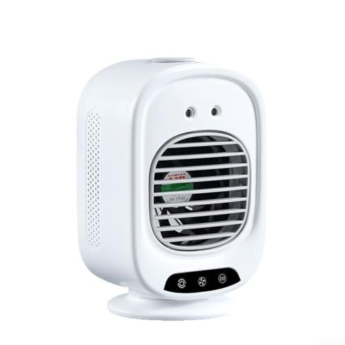 HEIBTENY 3-in-1 tragbare Klimaanlage, persönlicher Luftkühler, Mini-Desktop-Ventilator mit wiederaufladbarem Akku, einstellbare Geschwindigkeit, Luftbefeuchter, Nebelkühler, Ventilator für Heimbüro von HEIBTENY