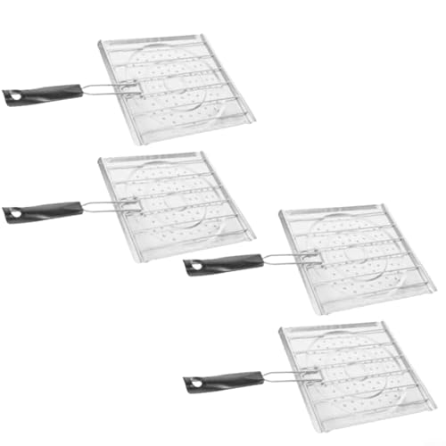 HEIBTENY 4-teiliges faltbares Toast- und Grilltablett, unbeschichtet, Grillrost mit einfachem Griff, für Camping, Outdoor-Grillen, Gartenkochen, Alltagsküche, Toasten HEIBTENY 4-teiliges faltbares Toast- und Grilltablett, unbeschichtet, Grillrost mit einfachem Griff, für Camping, Outdoor-Grillen, Gartenkochen, Alltagsküche, Toasten von HEIBTENY