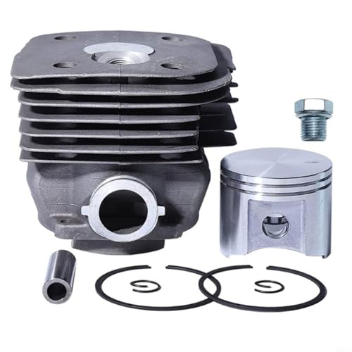 HEIBTENY 55 mm Zylinderkolben-Set mit Dekompressionsventil für HUS390 390XP Kettensäge, kompatibel mit Teilenummern 537169771 544006502 Metallkonstruktion von HEIBTENY