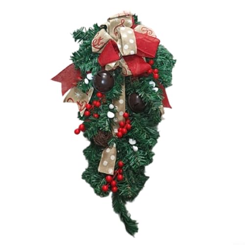 HEIBTENY 60 cm rote Weihnachtsglocke auf dem Kopf, bezaubernde umgedrehte Weihnachtsbaumdekoration für Zuhause, einfach aufzuhängen und neu zu positionieren, je nach Bedarf von HEIBTENY