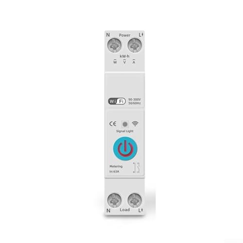 HEIBTENY 63A WIFI Intelligenter Schaltenergiezähler Überwachung Leistungsschalters MCB für TUYA Smart Switch Energiezähler Kilowattstundenmessung(STM-M) von HEIBTENY