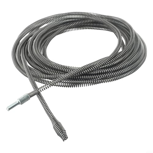 HEIBTENY Bflussspirale Rohrreinigungsspirale Elektrische Bohrmaschine Abflussbaggerung Feder Spülbeckenreiniger Kanal Bagger Werkzeug Für Waschbecken, Badewannen(10 meters) von HEIBTENY
