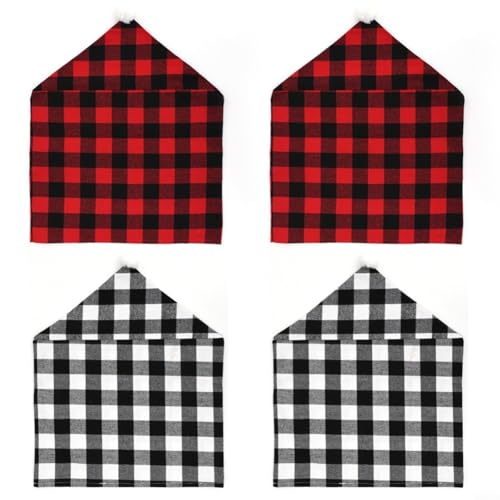 HEIBTENY Buffalo Plaid Stuhlhussen 4er Set Karomuster Esszimmer Sitzschoner Waschbare Schonbezüge für Küchenstühle Urlaub Home Decor von HEIBTENY