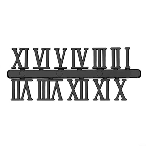 HEIBTENY DIY Uhr Zahlen römische Ziffern Quarz Nadel Wanduhren Ersatzteile Design Ersatz Reparatur Uhren Zubehör(Black Roman) von HEIBTENY
