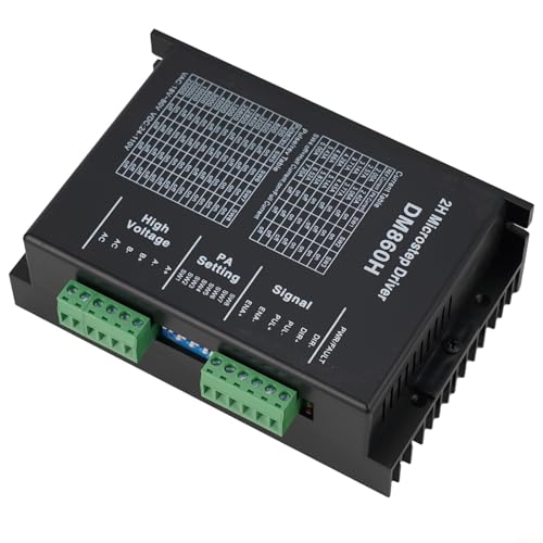 HEIBTENY DM860H Digitaler Schrittmotor-Treiber-Controller mit Lüfter, 24 V-110 V Gleichstrom, Netzteil für 57 86 Typ 2-Phasen-4-Phasen-Motoren 128 Unterteilungsmodi von HEIBTENY
