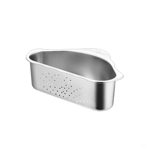 HEIBTENY Ecksieb für die Küchenspüle, dreieckig, aus 304 Edelstahl, multifunktional, platzsparendes Design, leicht zu reinigen, Silber(A) von HEIBTENY