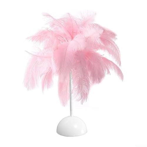 Elegante Feder-Tischlampe mit tragbarem Design, perfekte Dekoration für Veranstaltungen (Rosa) von HEIBTENY
