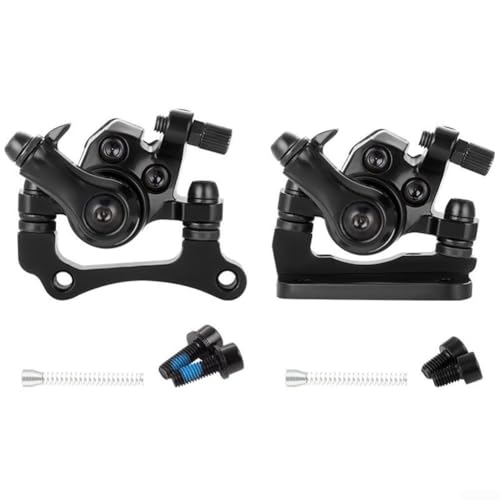 HEIBTENY Elektroroller Rechts Scheibenbremse Bremssattel Vorne Hinten Kit für 8 10 Zoll E-Bike Aluminiumlegierung Kompatibel 140mm 160mm Bremsscheibe Montage Lochabstand 51mm(Schwarz) von HEIBTENY