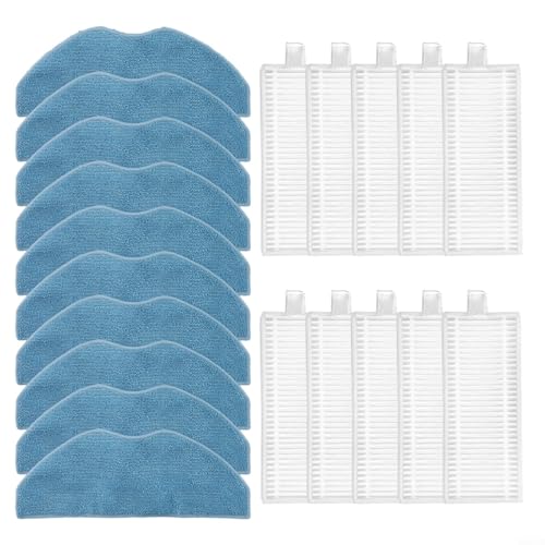 HEIBTENY Ersatz-Staubtuch-Filter-Set für EZVIZ RE4 Plus RE4 RE4C Plus RE5 Plus RE5 Plus RE5 Roboter-Staubsauger, Mikrofaser-Reinigungszubehör-Set von HEIBTENY