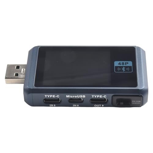 HEIBTENY FNB48P USB DC Ladegerät Tester,Schnellladeleistungstest Von Voltmeter Und Amperemeter,Usb Tester, Voltmeter,Messgerät Strom, Spannungsmesser(blue) von HEIBTENY