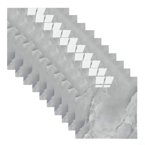 HEIBTENY Fliesenrückwand Wandpaneele, wasserdicht, XPE-Marmor-Effekt, Abzieh- und Wandsticker für Küche, Badezimmer, Dekoration, Grau, 10 Stück HEIBTENY Fliesenrückwand Wandpaneele, wasserdicht, XPE-Marmor-Effekt, Abzieh- und Wandsticker für Küche, Badezimmer, Dekoration, Grau, 10 Stück von HEIBTENY