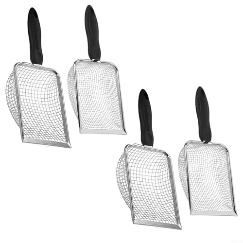 HEIBTENY Gartensieb 4 Stück Multifunktionales Schmutzsand-Kompost-Rätsel mit ergonomischem Griff, leichtes Kunststoff-Gartenwerkzeug für Gemüsepflanzung, 2 mm - 5 mm Masche von HEIBTENY
