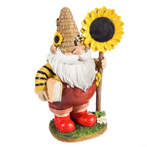 HEIBTENY Handbemalte Gartenzwerg-Statue aus Kunstharz, für den Außenbereich, buntes Märchen-Rasen-Ornament für Zuhause, Garten, Hof, Dekoration (A) von HEIBTENY