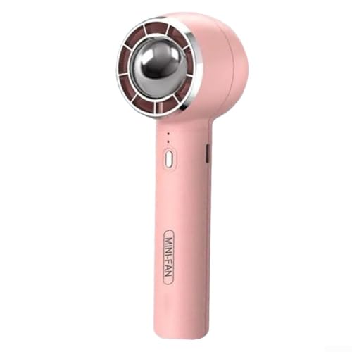HEIBTENY Handventilator Mit USB-Aufladung Und Einstellbaren Geschwindigkeiten, Kompakter Und Leichter Mini-Ventilator, Luftkühler, Leiser Betrieb(Pink) von HEIBTENY