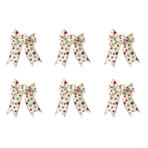 HEIBTENY Holiday Double Layer Snowflake Bow Ribbon Set For Christmas Tree And Home Decoration,Includes 6 Decorative Bows(E) von HEIBTENY