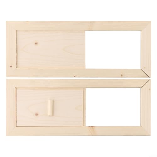 HEIBTENY Holz Sauna Lüftungsklappe Abluftschieber 34x13,7cm Einstellbares Luftspaltregelventil für Dampfbad Sauna Fenster Luftstrommanagement von HEIBTENY