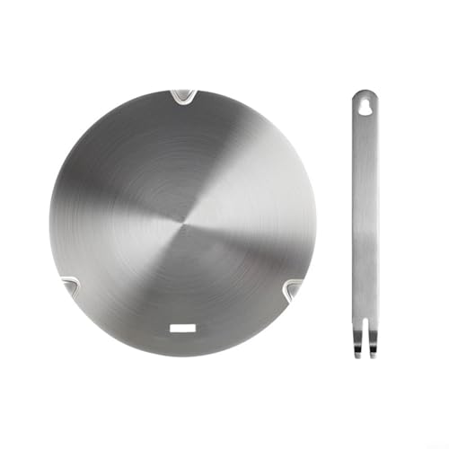 HEIBTENY Induktion Adapterplatte Induktionsadapterplatte mit abnehmbarem Edelstahlgriff für die Verwendung von Kaffeekannen auf Induktionskochfelder(26cm) von HEIBTENY