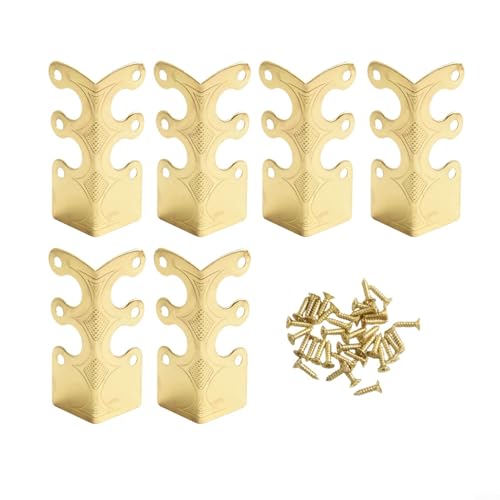 HEIBTENY Kantenschutz Eckenschutz Tischkantenschutz Skiffers Sockelleistenschutz Eckenschutz Vintage Metall-Eckenschutz 6 Stück Für Stilvolle Fußleisten Für Wohn- Und Geschäftsräume(Gold) von HEIBTENY