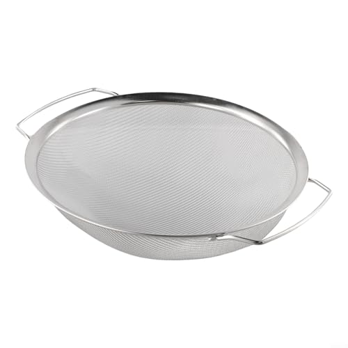 HEIBTENY Küchensieb Edelstahl, feinmaschiger Seiher mit 2 Griffen, zum Ablaufenr Spülen Nudelgemüse Obst Nudel, Edelstahlsieb Silber 20/25/28 cm(25cm) von HEIBTENY