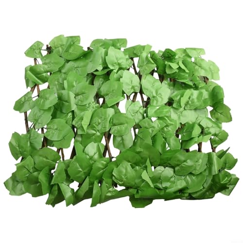 HEIBTENY Künstliche Blätter Sichtschutzzaun Panel für Garten, Balkon und Terrasse Dekoration, verstellbarer grüner Pflanzenschutz mit Ahornblättern, für Innenhof oder Hof Privatsphäre (#2) von HEIBTENY