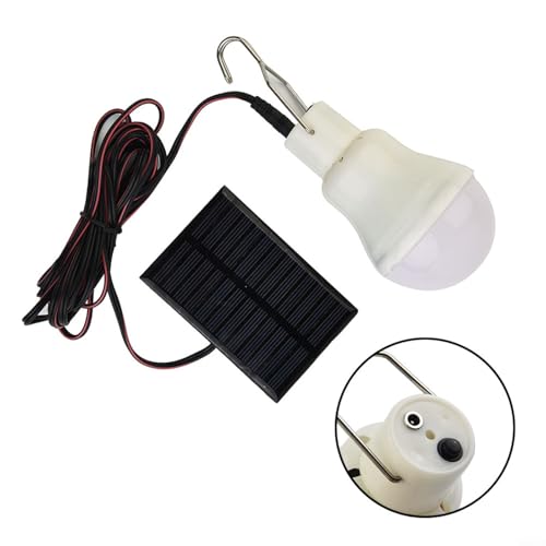 HEIBTENY LED Solar Glühbirne Solarlampen, Wasserdicht Solar Laterne Solar Hängelampe mit Solarpanel,3W Solar Birne für Außen Innen Zelt von HEIBTENY