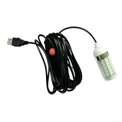 HEIBTENY LED-Unterwasser-Angel-Licht, 5 V, wiederaufladbar, über USB, Nachtfisch-Finder mit 4 Farben, Multi-Modus für Süßwasser, Aquarium, Pool, Boot (grün) von HEIBTENY