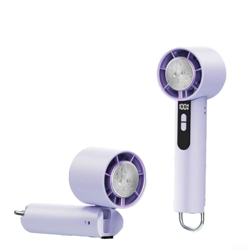 HEIBTENY Leichter tragbarer Eiskompressionsventilator mit 100 stufenlosen Geschwindigkeiten für Outdoor-Enthusiasten (Halbleiter-Lila) von HEIBTENY