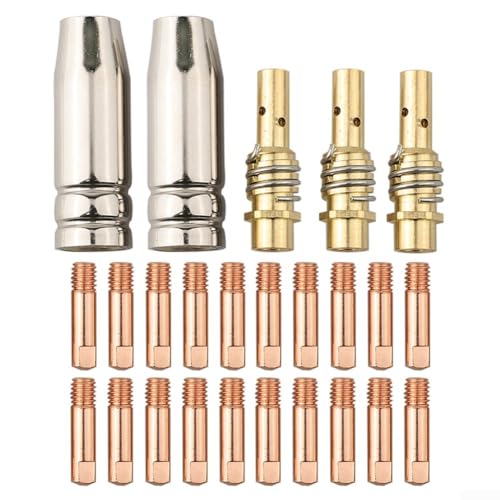 HEIBTENY MIG-Schweißzubehör-Set, Kontaktspitzen, 0,8 mm Düsen, Diffusor-Teile-Set für 15AK MB15 Taschenlampe, 25 Stück HEIBTENY MIG-Schweißzubehör-Set, Kontaktspitzen, 0,8 mm Düsen, Diffusor-Teile-Set für 15AK MB15 Taschenlampe, 25 Stück von HEIBTENY