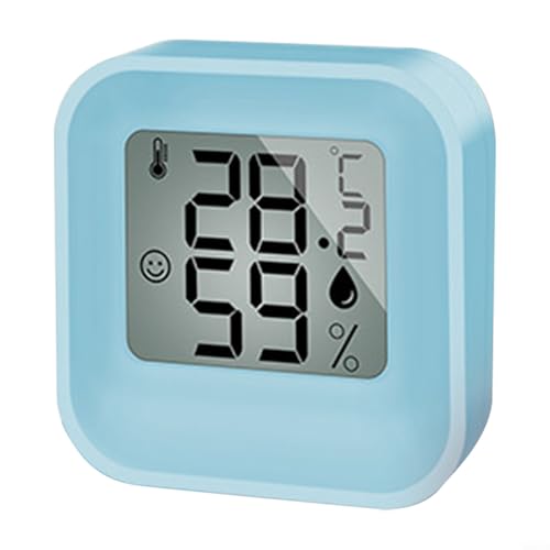 HEIBTENY Mini-Thermometer-Hygrometer mit großem LCD-Display, genaue Messungen für Ihre Innenumgebung (blau) von HEIBTENY