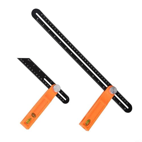 HEIBTENY Multi Winkelschmiege Verstellbarer Multifunktionswinkel Aluminiumlegierung T Schmiege Streichmaß Winkel Multiwinkel Präzisionswinkel Anschlagwinkel(40cm) von HEIBTENY