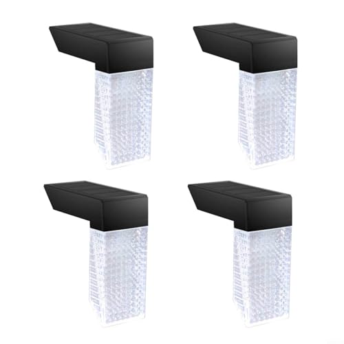 HEIBTENY Outdoor Solar Step Lights 4 Pack Waterproof IP65 Garden Stair Lights with Warm White Light Modes for Patio Courtyard Pathway Safety Lighting(Warm Light) von HEIBTENY
