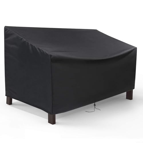 HEIBTENY Outdoor Storage Bench Cover Waterproof with Adjustable Drawstring Heavy Duty Oxford Fabric Garden Furniture Protector for All Seasons Multiple Sizes Available(162 * 69 * 89cm) von HEIBTENY