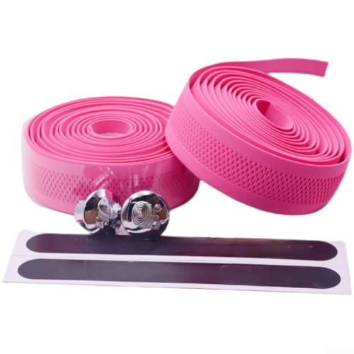 HEIBTENY Rennrad-Lenkerband, EVA, rutschfest, perforiert, atmungsaktiv, Griffwickel mit geprägter Textur und Schweißabsorption für komfortable und sichere Fahrradkontrolle (Rosa) von HEIBTENY