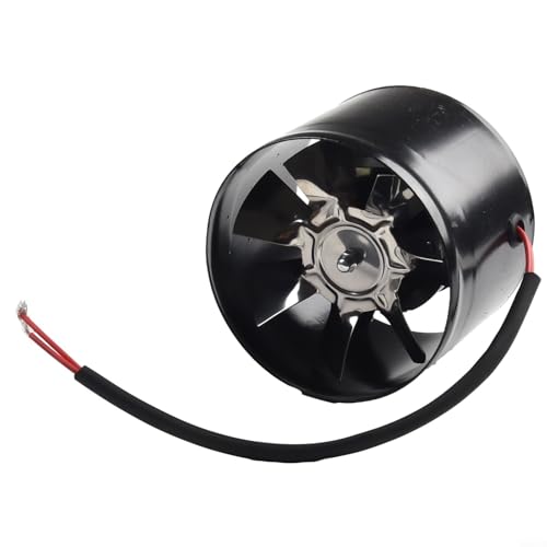 HEIBTENY Rohrventilator 100 Mm/150mm Inline Abluftventilator Leise 140M³/h、600m³/h Rauchabzug Kanalventilator Rohr Lüfter Für Bad WC Küche Gewächshaus Zelt Garage(4” Schwarz) von HEIBTENY