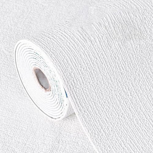 HEIBTENY Selbstklebend Tapete,50 X 1000 Cm,Wasserfest Und Schmutzabweisend Kein Ausbleichen Lärm Effektiv Reduzieren,Kein Klebstoff Erforderlich(White) von HEIBTENY
