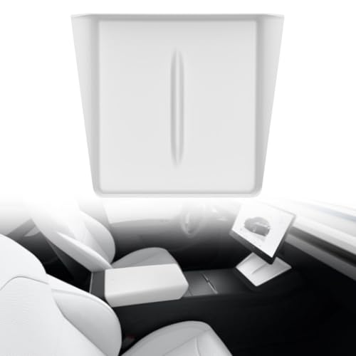 HEIBTENY Silikon-Abdeckung für kabelloses Ladepad für Tesla für Modell Y Juniper 2025, rutschfeste Schutzmatte für die Mittelkonsole, Innenzubehör, schwarz/weiß, einfache Installation (weiß) von HEIBTENY