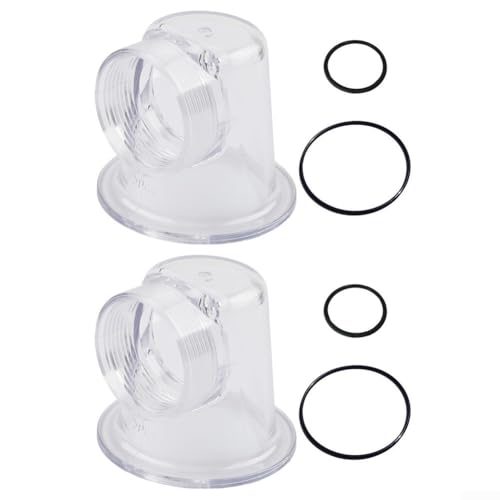 HEIBTENY Transparenter Vorfilter-Deckeleinsatz Ersatz mit O-Ringen für SPS25 SPS75 SPS100 Pool-Umwälzpumpe, Durchmesser unten 85 mm, Durchmesser oben 50 mm, Höhe 80 mm (2 Sets) von HEIBTENY