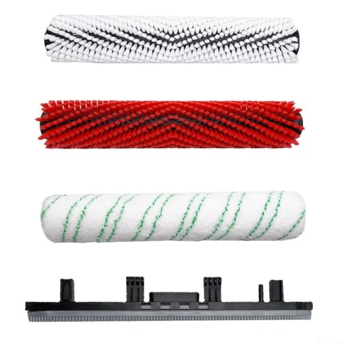 HEIBTENY Walzenbürste Schaber Streifen-Set für Kärcher BR30/4C Bodenschrubber 300 mm Reinigungsbreite Hauptbürste für Fliesen Stein Zement (D) von HEIBTENY