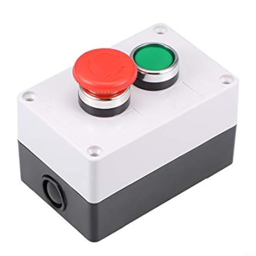 HEIBTENY Wasserdichter Drucktastenschalter für den Außenbereich mit Stopp-Steuerbox, 415 V, 10 A, selbstsicherndes Dreh-Reset und Schnellverbindungsklemmen von HEIBTENY