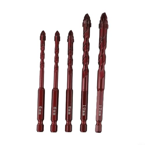 Hartmetall-Bohrer für Exzenter zum Präzisionsbohren in Glas, Beton und Hartplastik (6+6+6+8+8mm) von HEIBTENY