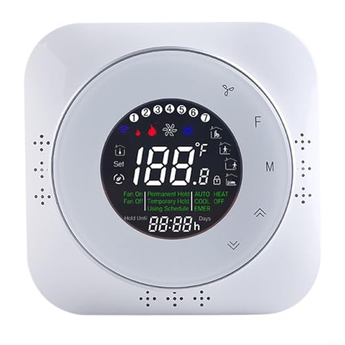Innovatives Smart For Home Thermostat mit WiFi-Funktionalität bietet verbesserte Kontrolle über die Temperatureinstellungen (weiß) von HEIBTENY