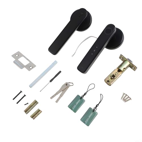 Intelligentes Fingerabdruckschloss für den Innenbereich mit Passwort und schlüssellosem Eingang, linke und rechte Türinstallation unterstützt, schnelle Erkennungsgeschwindigkeit (schwarz) von HEIBTENY