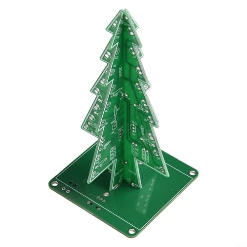 Interaktives Elektronik-Projekt, bauen Sie Ihren eigenen 3D-LED-Weihnachtsbaum-Set mit hellen LEDs und detaillierten Anleitungen (3 Farben) von HEIBTENY