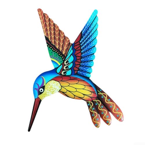 Kolibri-Metalldekor für Garten und Terrasse mit lebendigen Farben und Eisenmaterial, entworfen zum einfachen Aufhängen an Außenwänden oder Zäunen (orange) von HEIBTENY