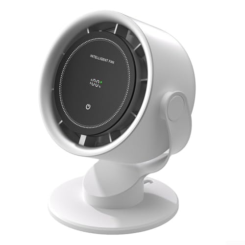 Kompakte Kühllösung, wiederaufladbarer, tragbarer Ventilator mit einstellbaren Geschwindigkeiten, perfekte Größe für kleine Räume überall (weiß) von HEIBTENY