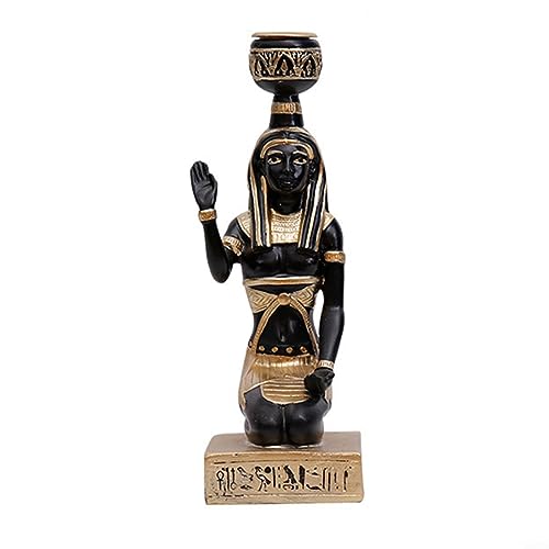 Kreative ägyptische Bastet Sammlerfigur Bronzepulver gemischt mit Harz Katze Göttin Statue Kerzenhalter von HEIBTENY